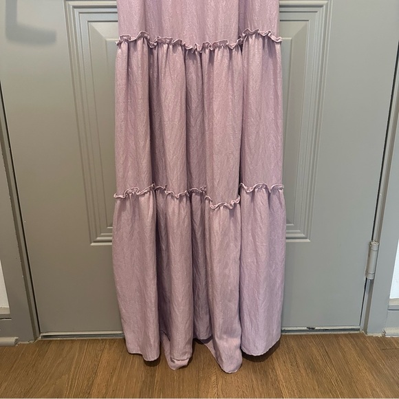 Maeve by Anthropologie Lilac Sparkle Tierd Maxi Dress Size Extra Small XS - Picture 4 of 5